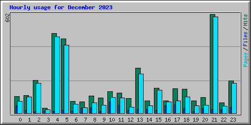 Hourly usage for December 2023